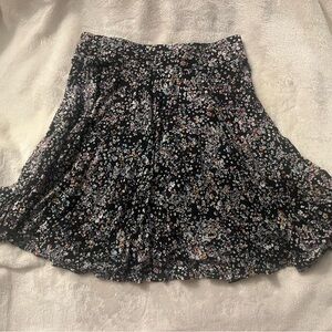 Floral Black Skirt